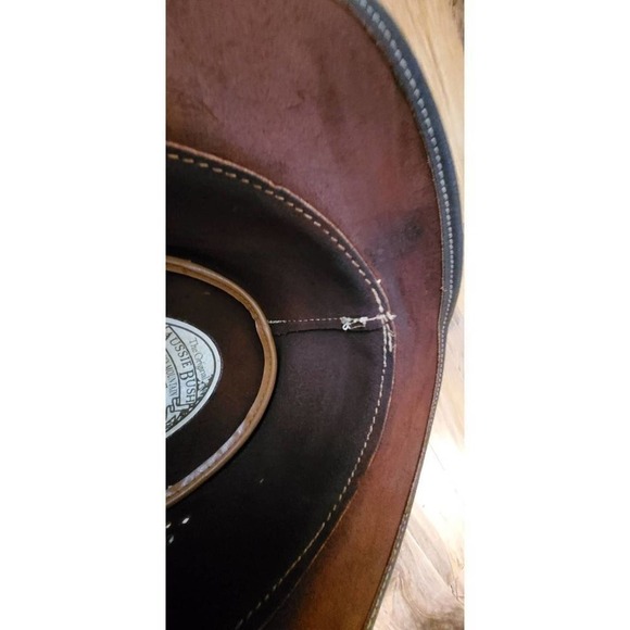 Original Aussie bush leather cowboy hat Medium Brown. Outdoors. Outback. Country - Picture 11 of 12